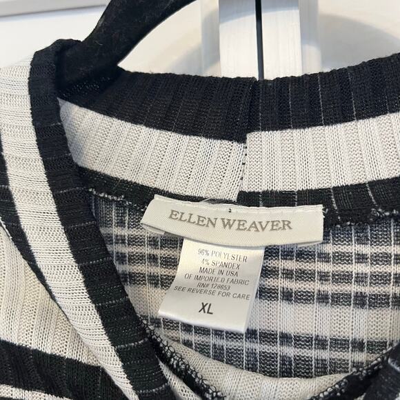Ellen Weaver‎ Black and White Stripe Mock Neck Dress Size XL - Picture 4 of 5